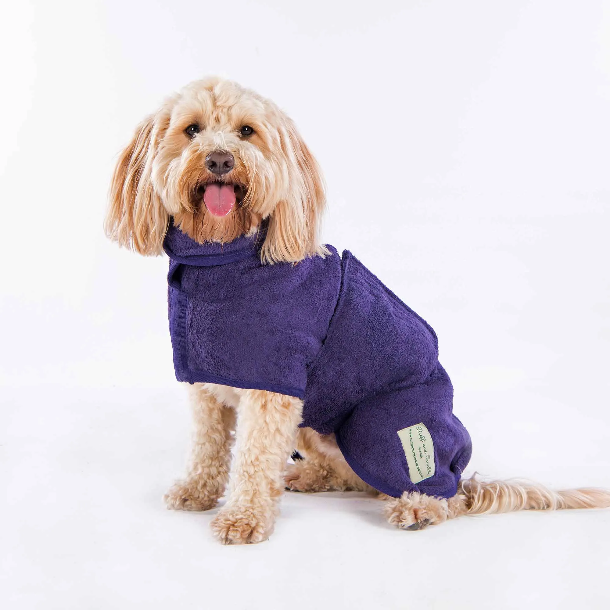 Classic Dog Drying Coat in Purple Heather by Ruff and Tumble