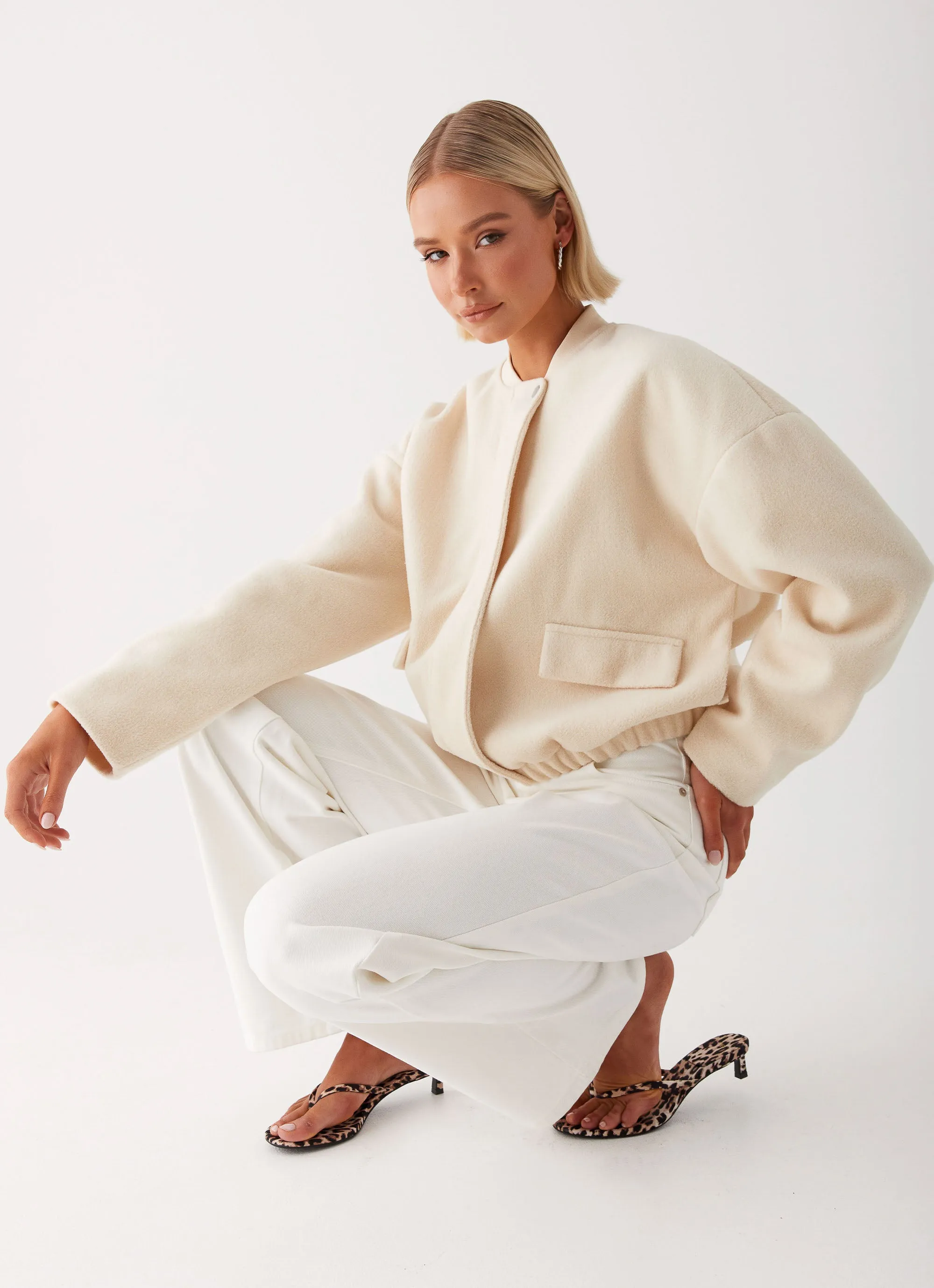 Cloudia Bomber Jacket - Ivory