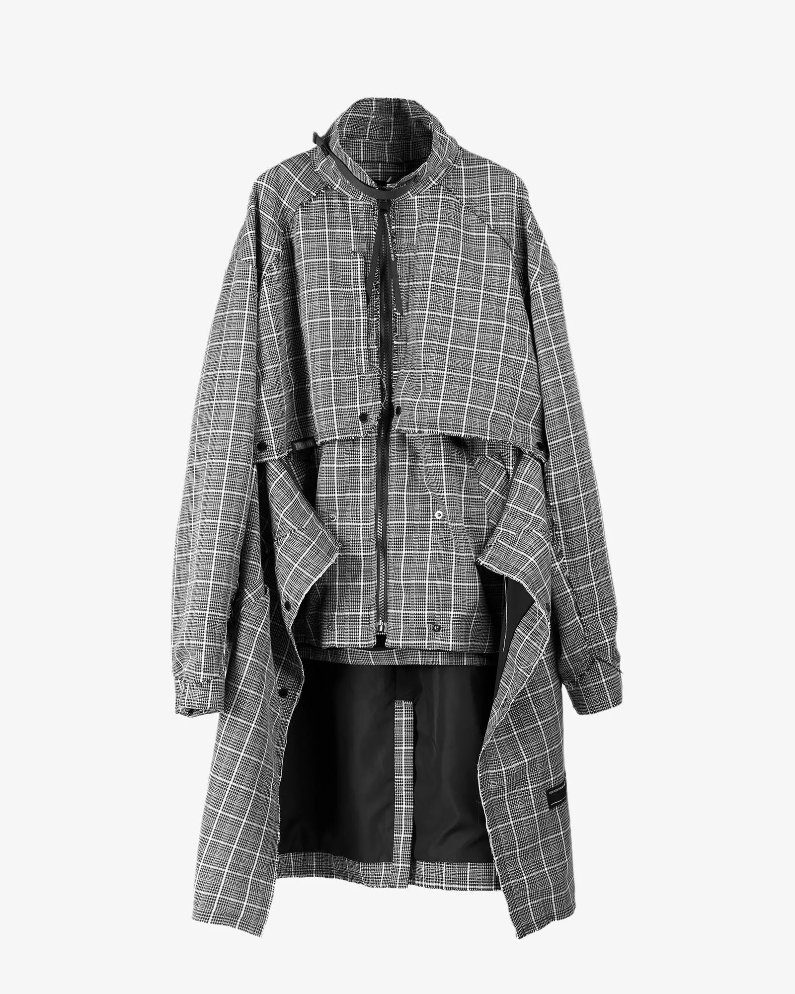 Combination Transforming Plaid Long Coat