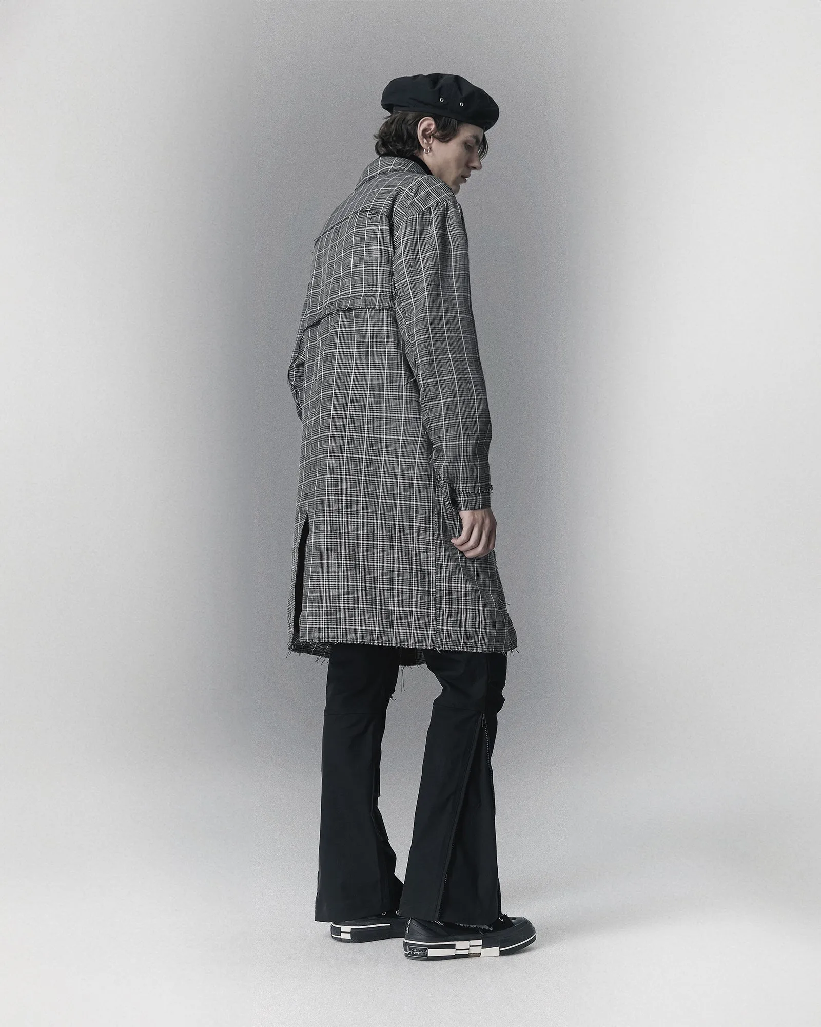 Combination Transforming Plaid Long Coat