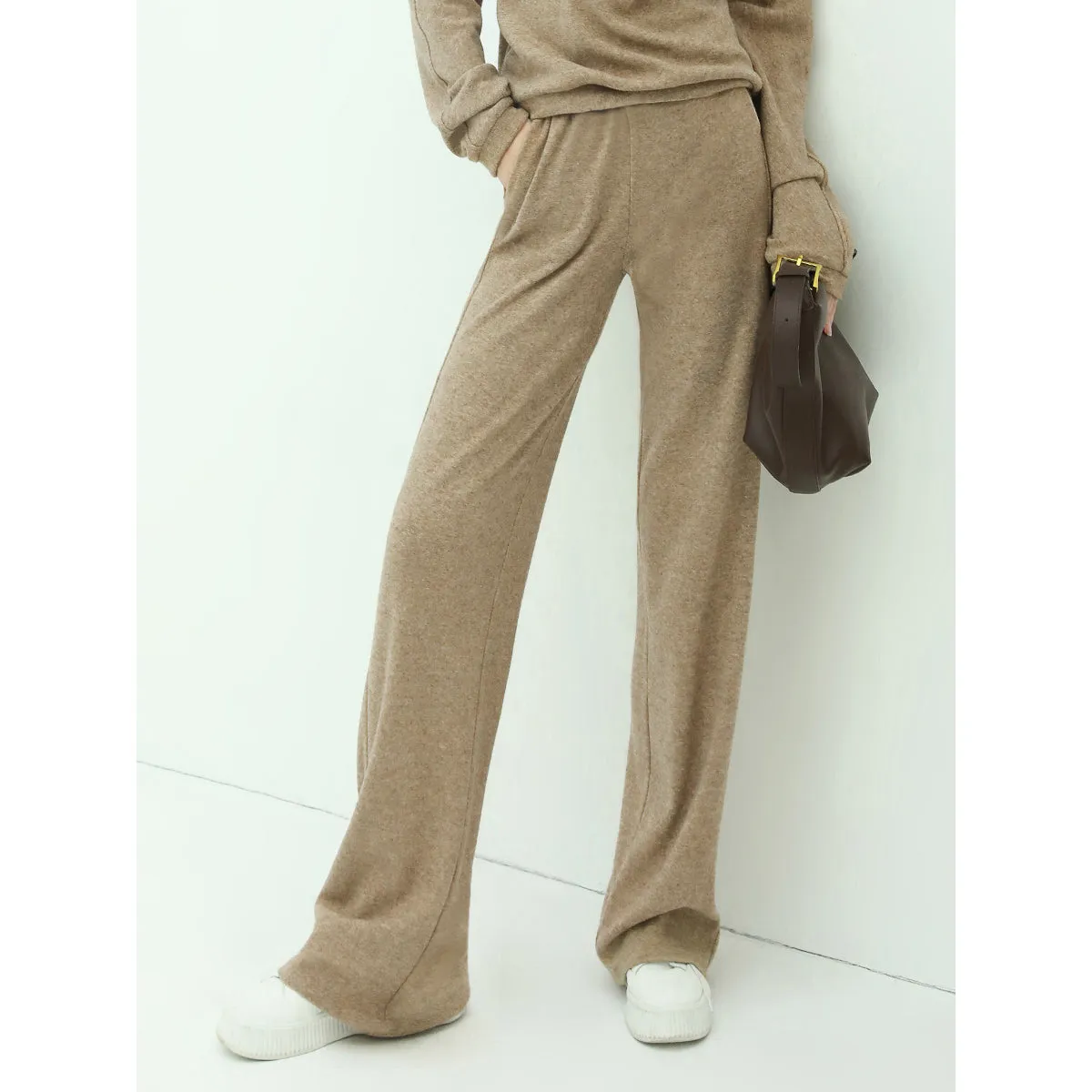 Comfortable Pull-On Lounge Pants Tan