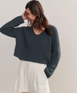 Cropped Cotton Cabin Sweater