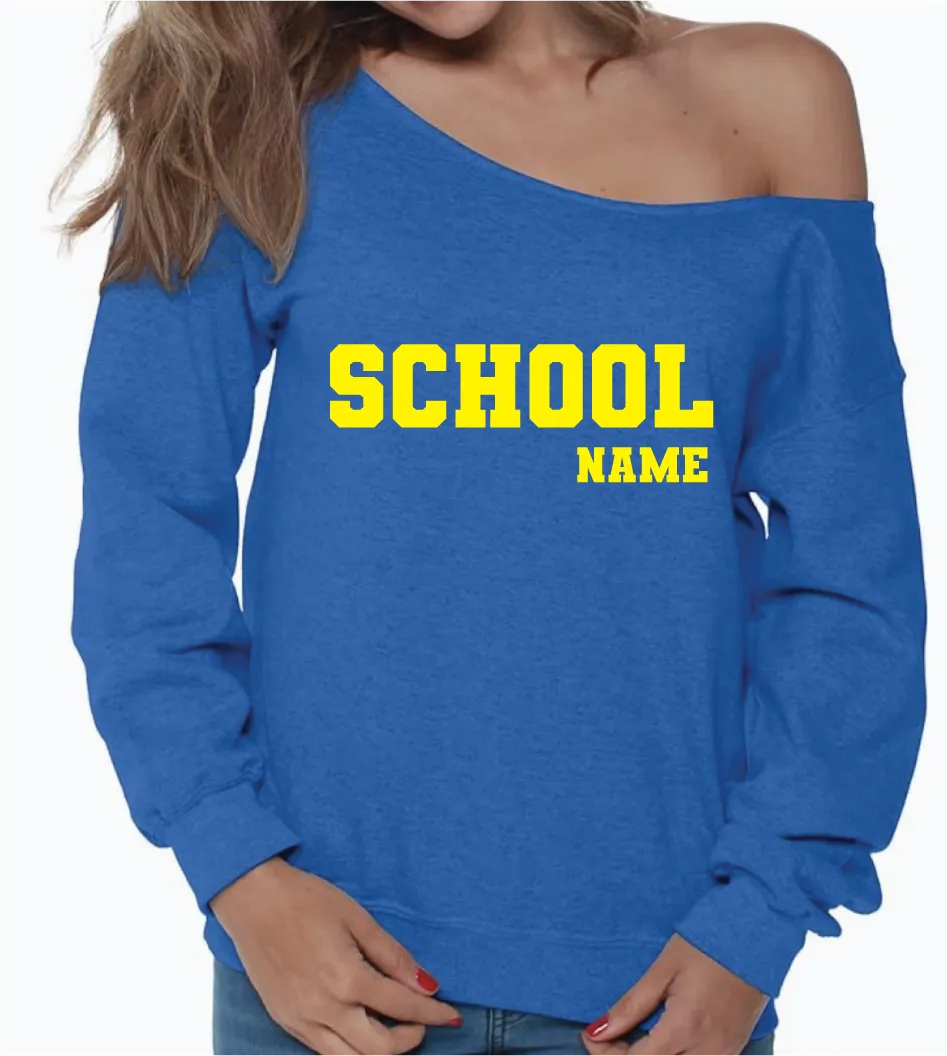 Customize Your Own Off the Shoulder College Crewneck