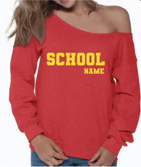 Customize Your Own Off the Shoulder College Crewneck