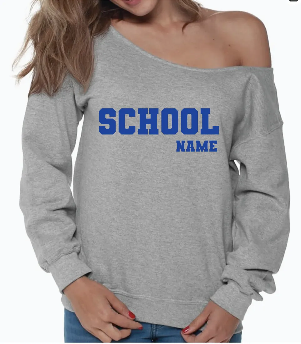 Customize Your Own Off the Shoulder College Crewneck