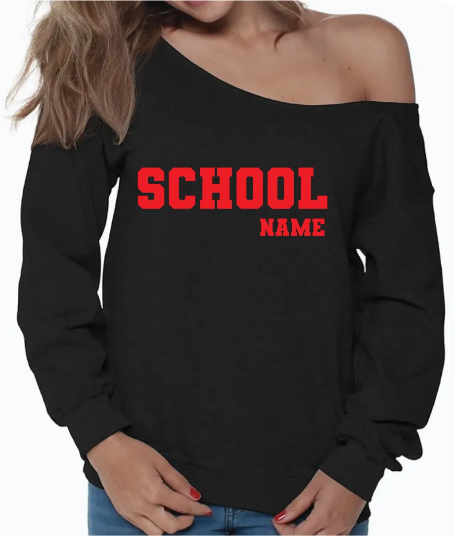 Customize Your Own Off the Shoulder College Crewneck