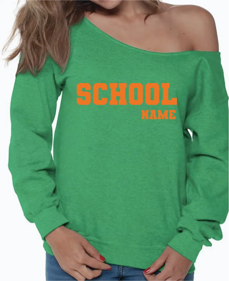 Customize Your Own Off the Shoulder College Crewneck