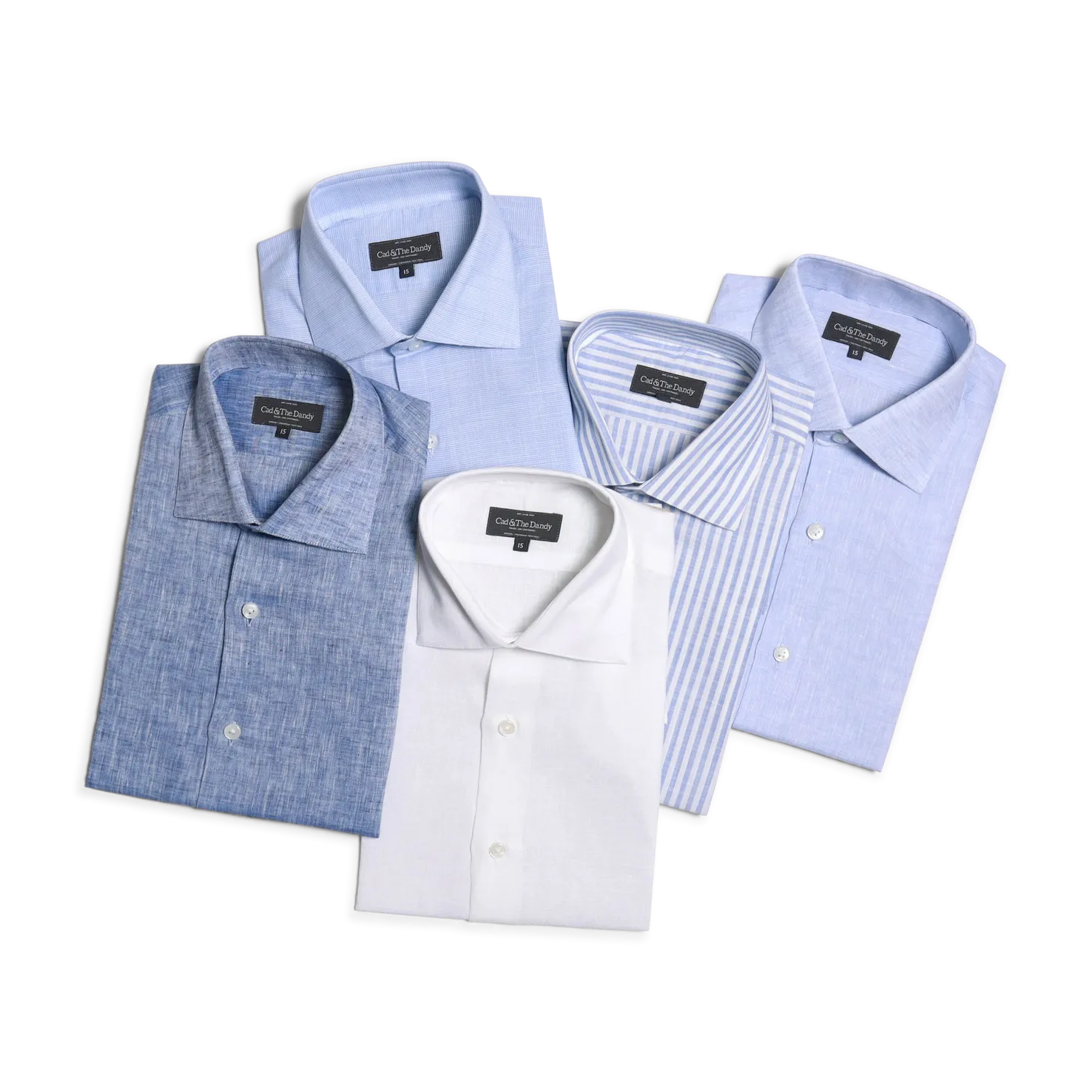 Cutaway Collar Shirt in Blue Stripe Soft Cotton