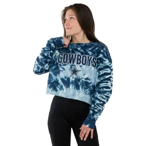 Dallas Cowboys NFL Womens Tie-Dye Rush Cropped Sweater