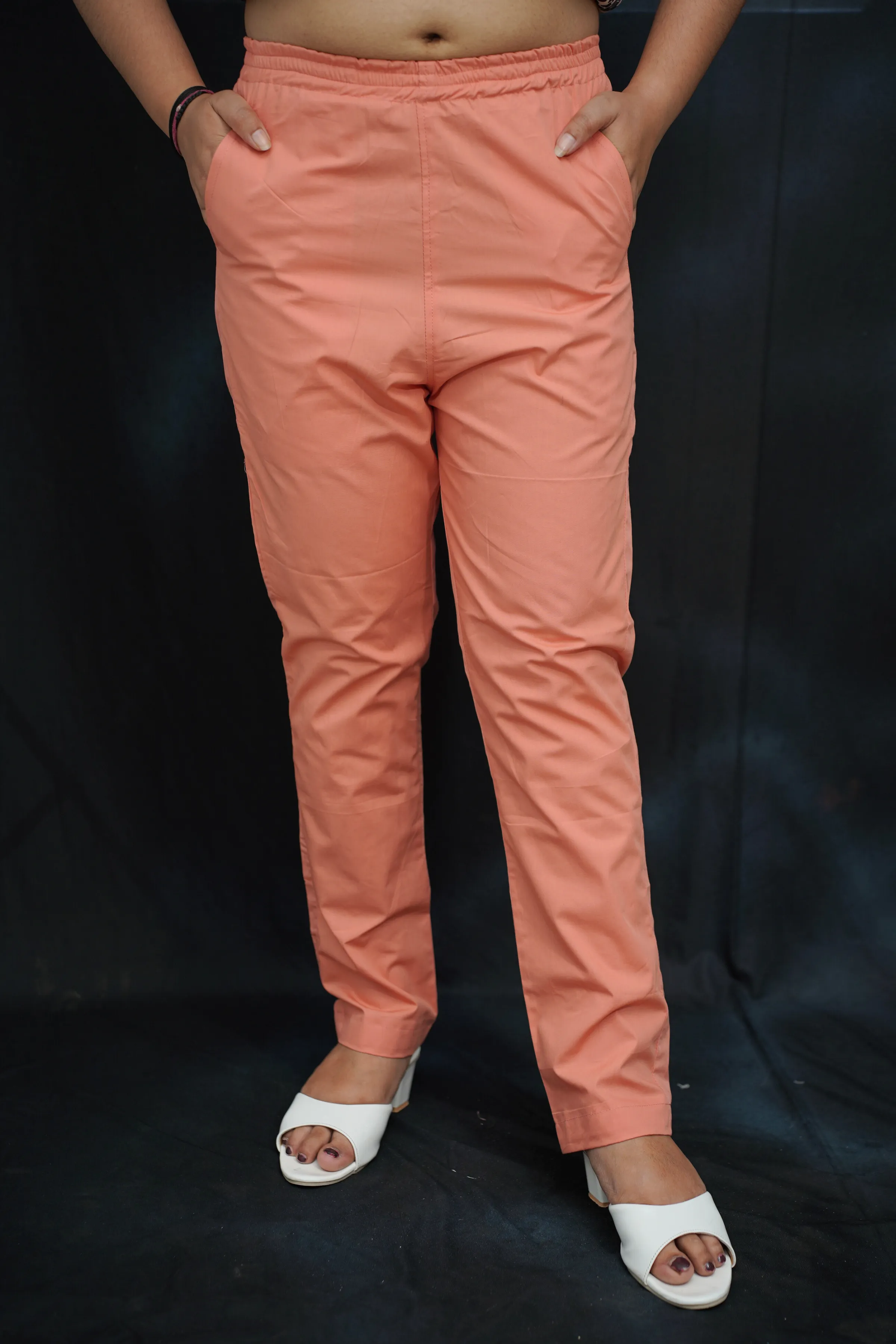 Dark Peach Cotton Kurti Pant