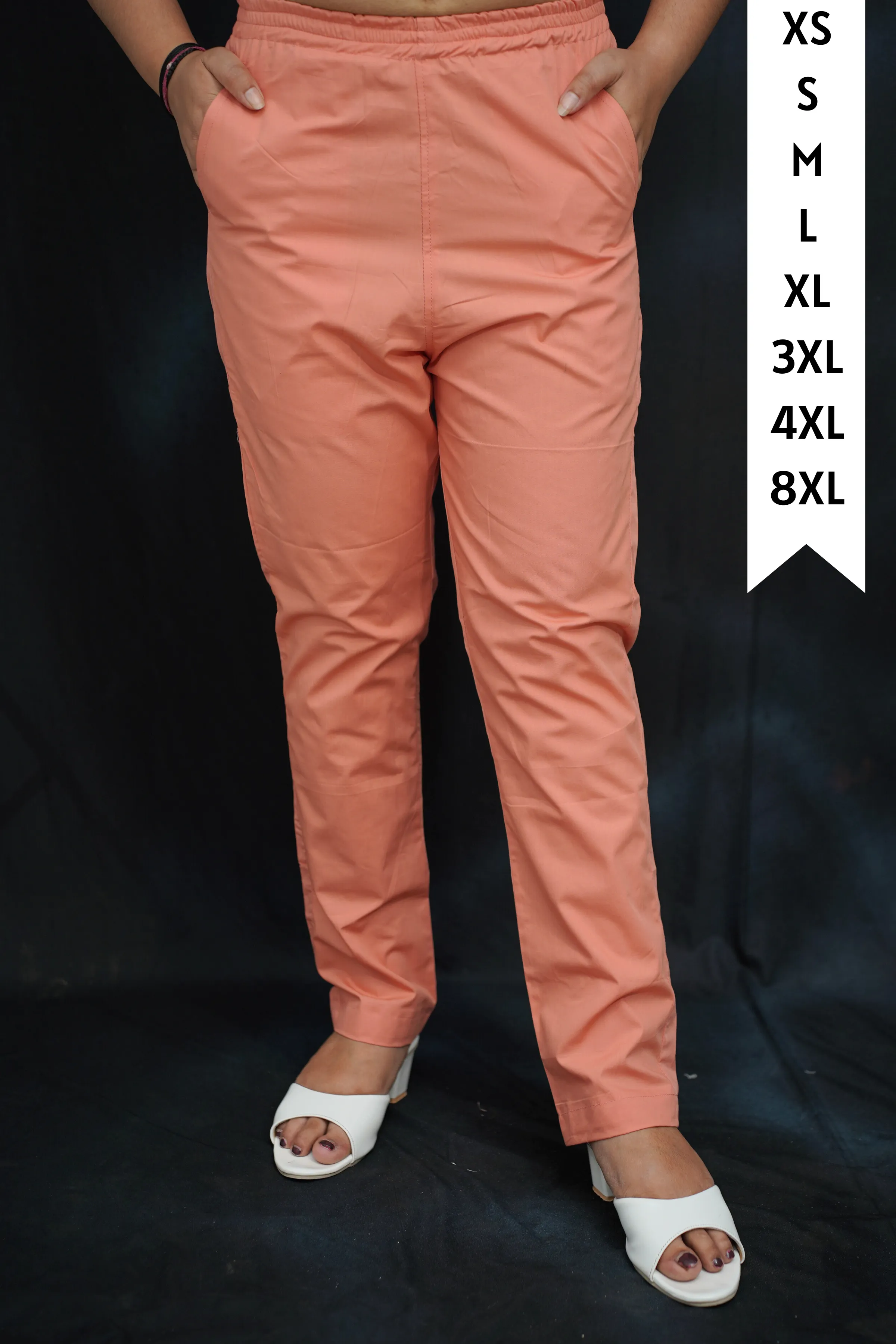 Dark Peach Cotton Kurti Pant