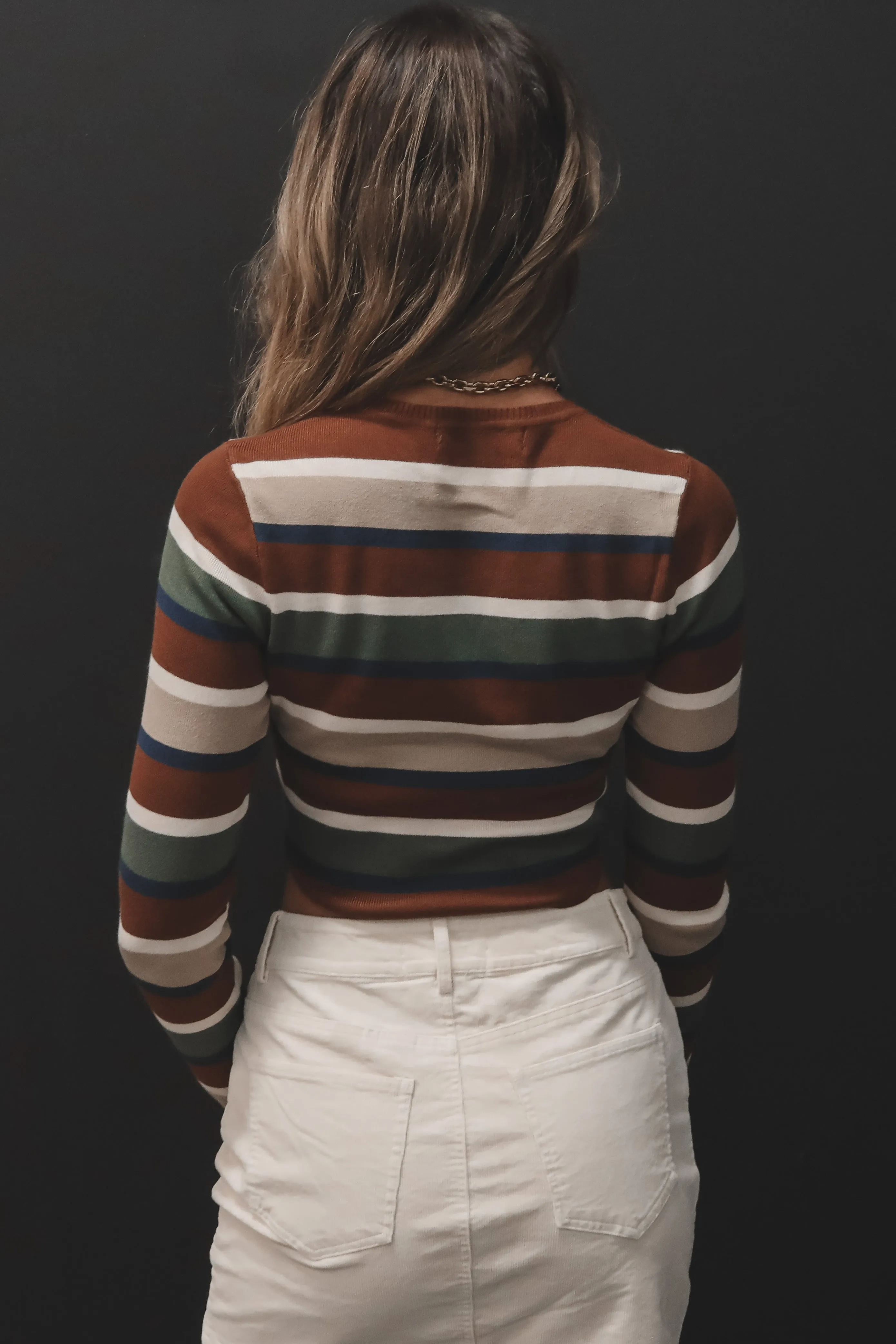 DEAL Rules Of Fashion Ribbed Striped Long Sleeve Top