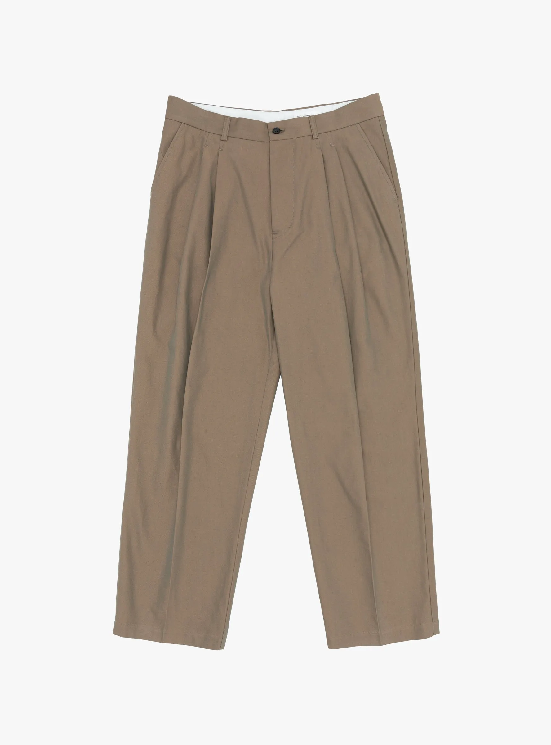 Deep Tuck Pressed Pants Olive