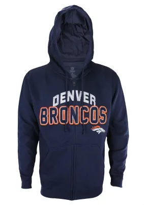 Denver Broncos NFL Football Men's In The Pocket Full Zip Fleece Hoodie, Navy