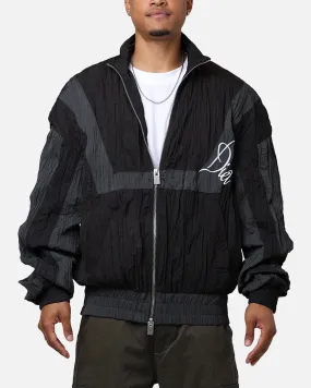 Diet Starts Monday Crinkled Nylon Track Jacket Black/Grey