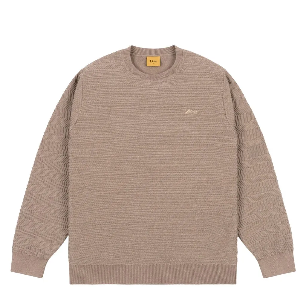 Dime MTL Wave Cable Knit Sweater Tan