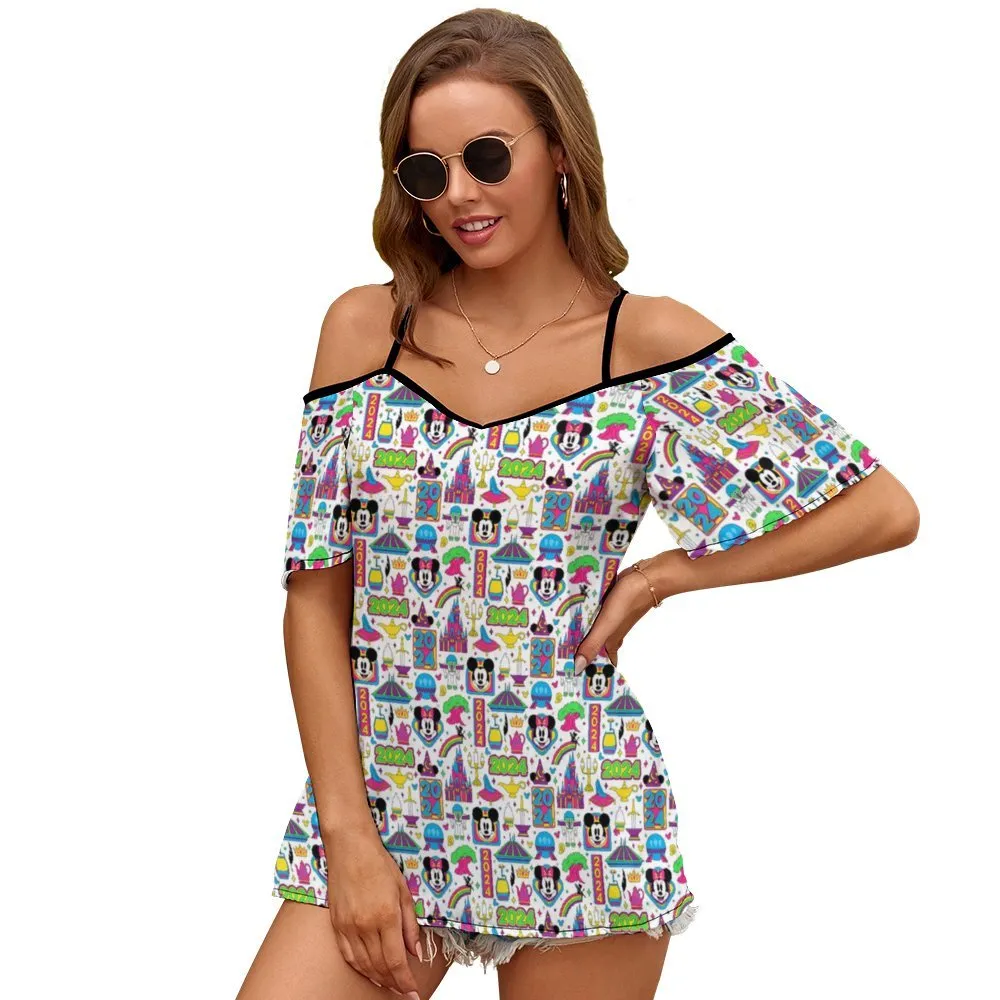 Disney 2024 Women's Off-Shoulder Cold Shoulder Camisole Top