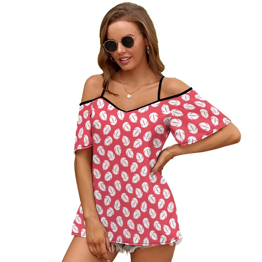 Disney Lilo And Stitch Lilo's Dress Women's Off-Shoulder Cold Shoulder Camisole Top