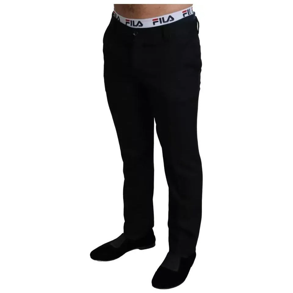 Dolce & Gabbana Black Cotton Stretch Dress Formal Pants