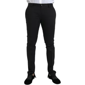 Dolce & Gabbana Black Cotton Stretch Skinny Dress Pants