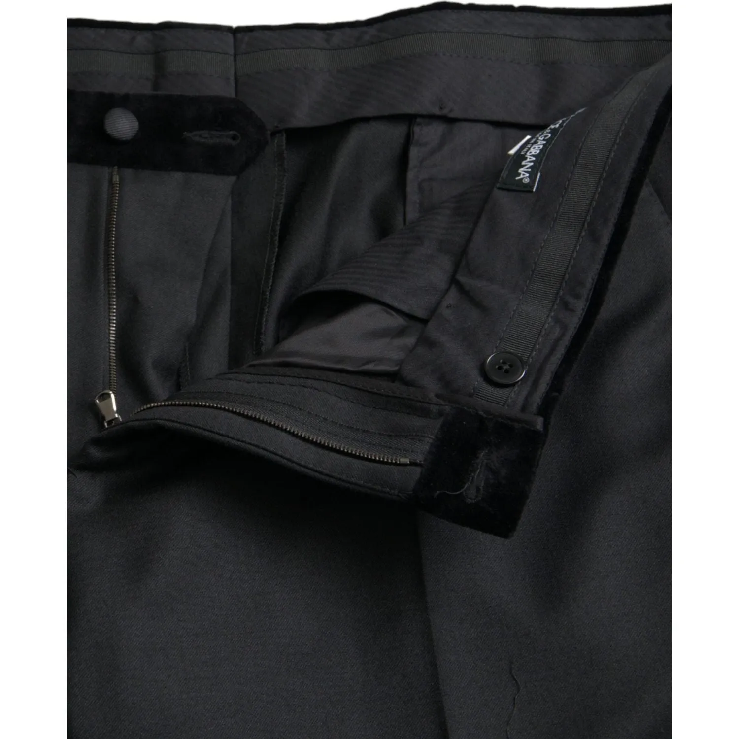 Dolce & Gabbana Black Silk Men Skinny Dress Pants