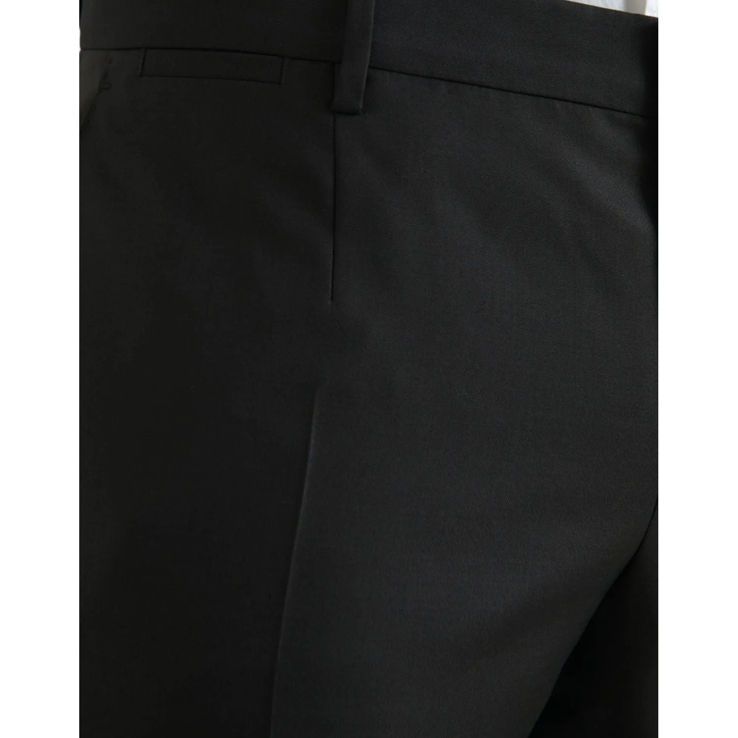 Dolce & Gabbana Black Wool Silk Skinny Dress Pants