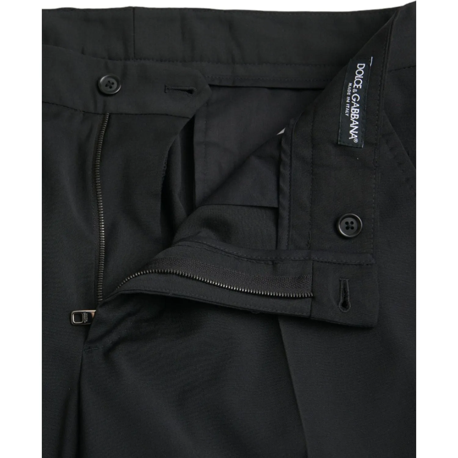 Dolce & Gabbana Black Wool SlimFit Dress Formal Pants