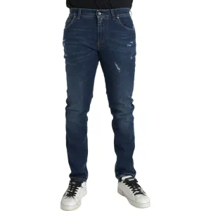 Dolce & Gabbana Blue Slim Fit Cotton Skinny Men Denim Jeans