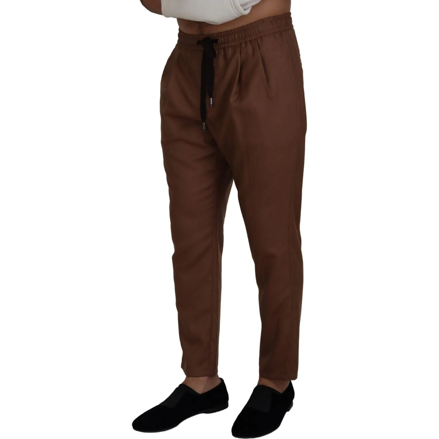 Dolce & Gabbana Chic Brown Cashmere-Silk Jogger Pants