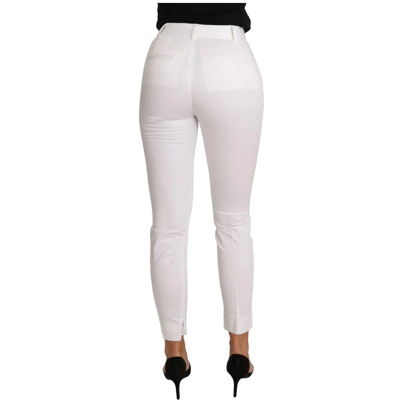 Dolce & Gabbana Chic White Slim Dress Pants