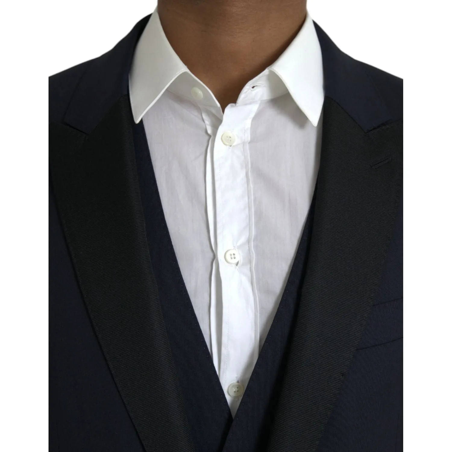 Dolce & Gabbana Dark Blue MARTINI Wool Formal 3 Piece Suit