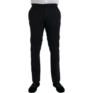 Dolce & Gabbana Dark Blue Wool Slim Fit Formal Pants