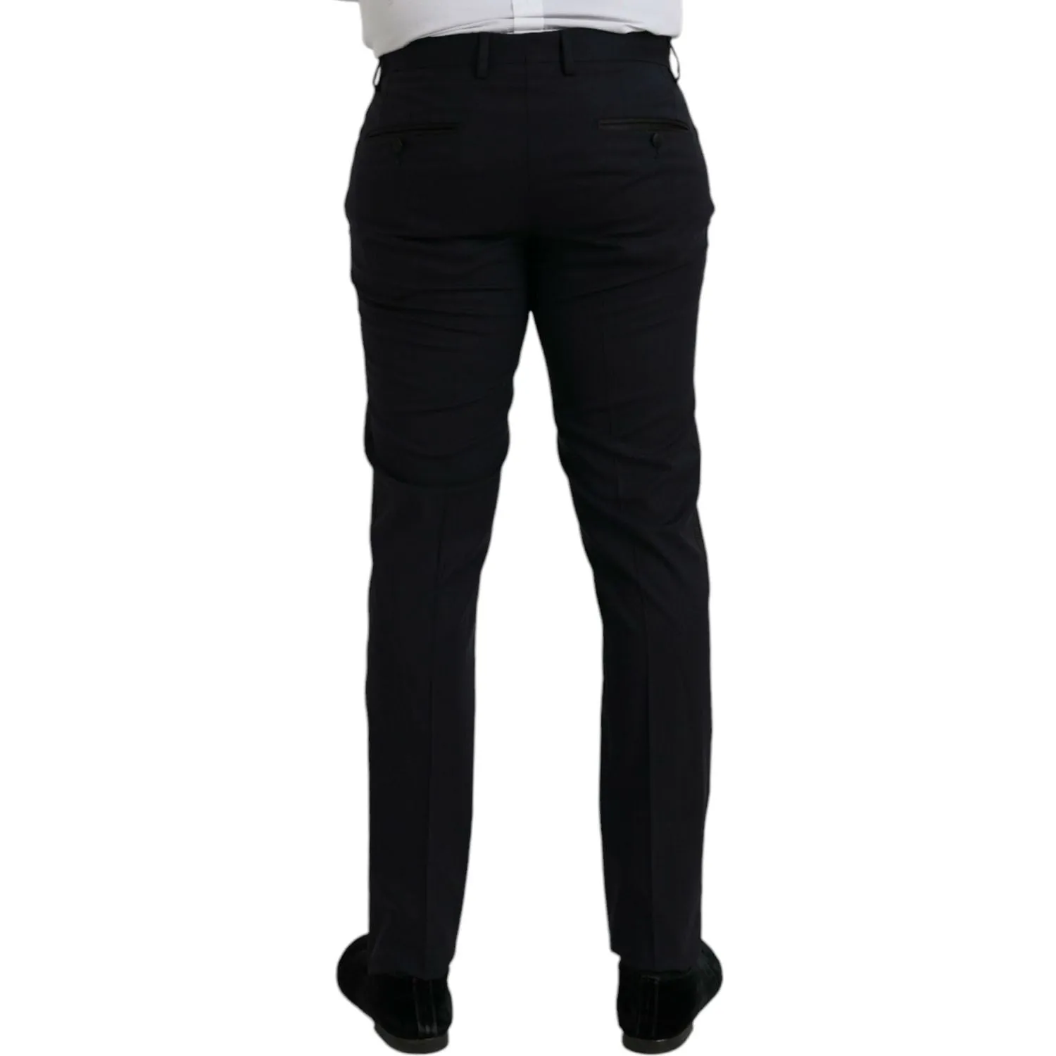 Dolce & Gabbana Dark Blue Wool Slim Fit Formal Pants