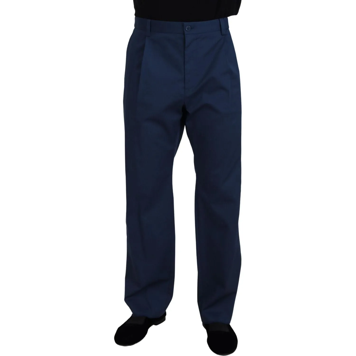 Dolce & Gabbana Elegant Blue Cotton Blend Pants for Men