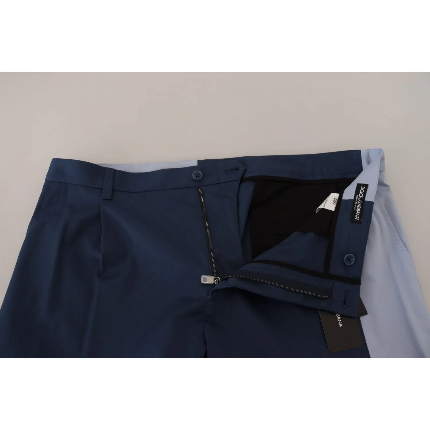 Dolce & Gabbana Elegant Blue Cotton Blend Pants for Men