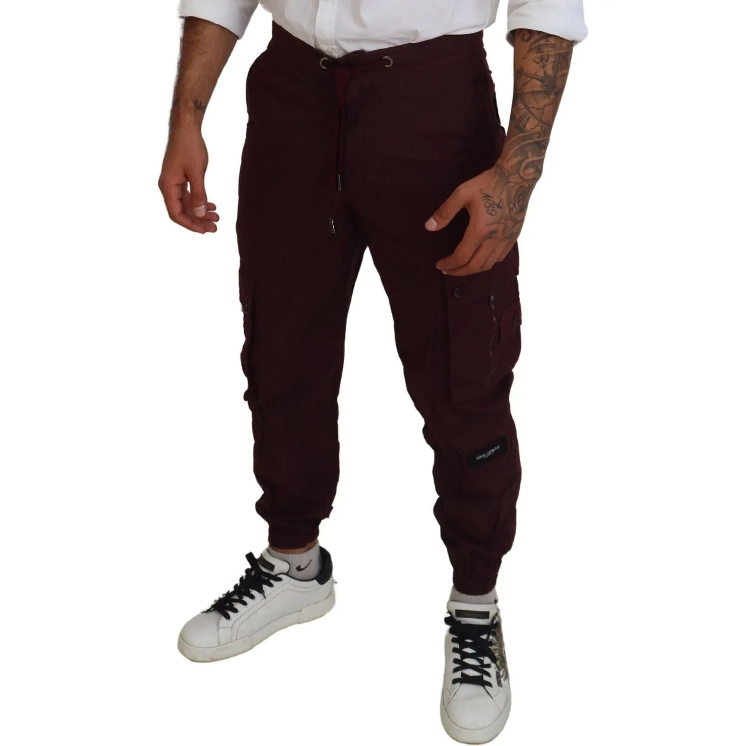 Dolce & Gabbana Elegant Burgundy Cotton Jogger Pants