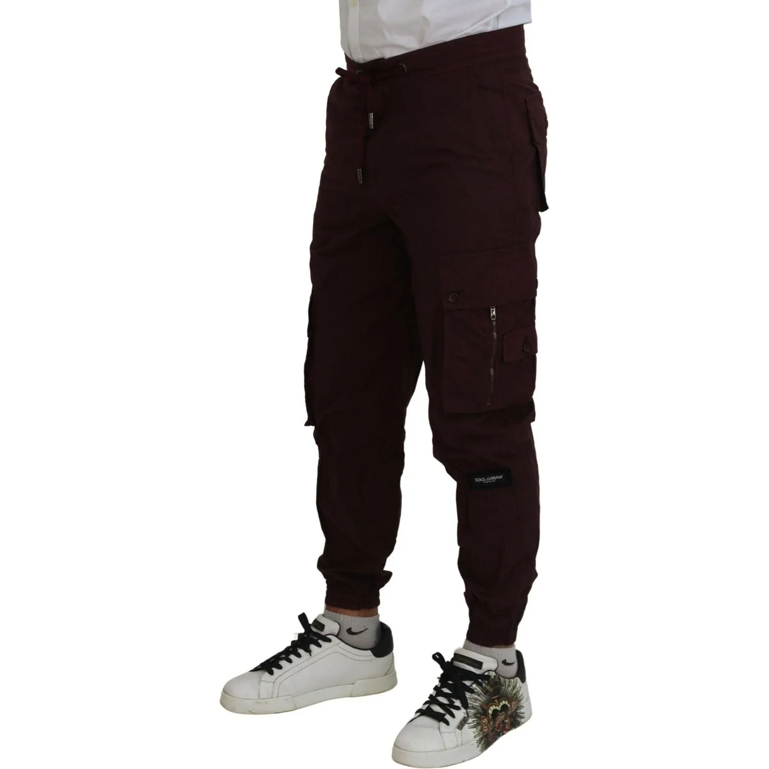 Dolce & Gabbana Elegant Burgundy Cotton Jogger Pants