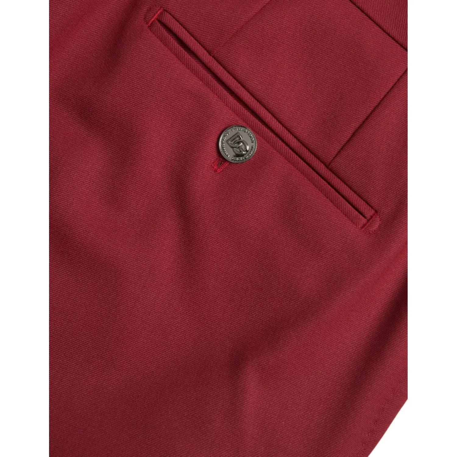 Dolce & Gabbana Red Wool Men Slim Fit Dress Pants