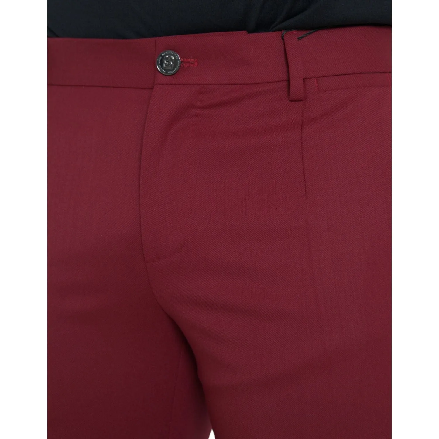 Dolce & Gabbana Red Wool Men Slim Fit Dress Pants