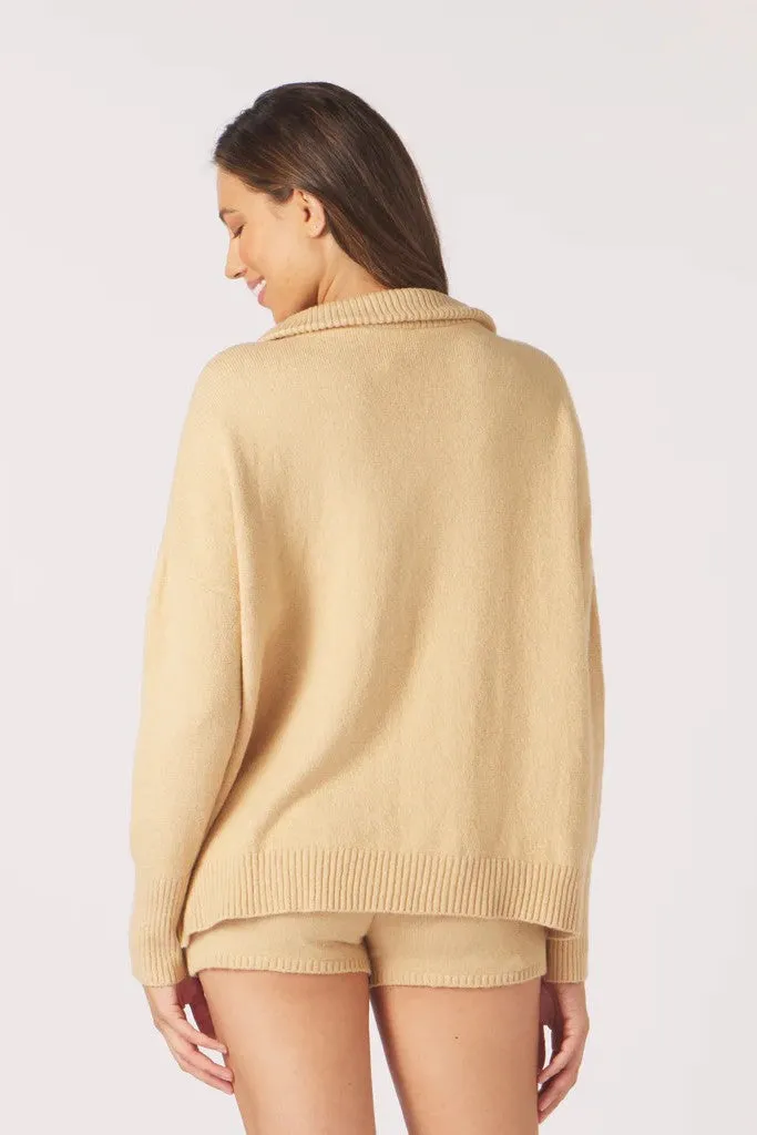 Elevated 1/4 Zip : Tan *Restocks in September