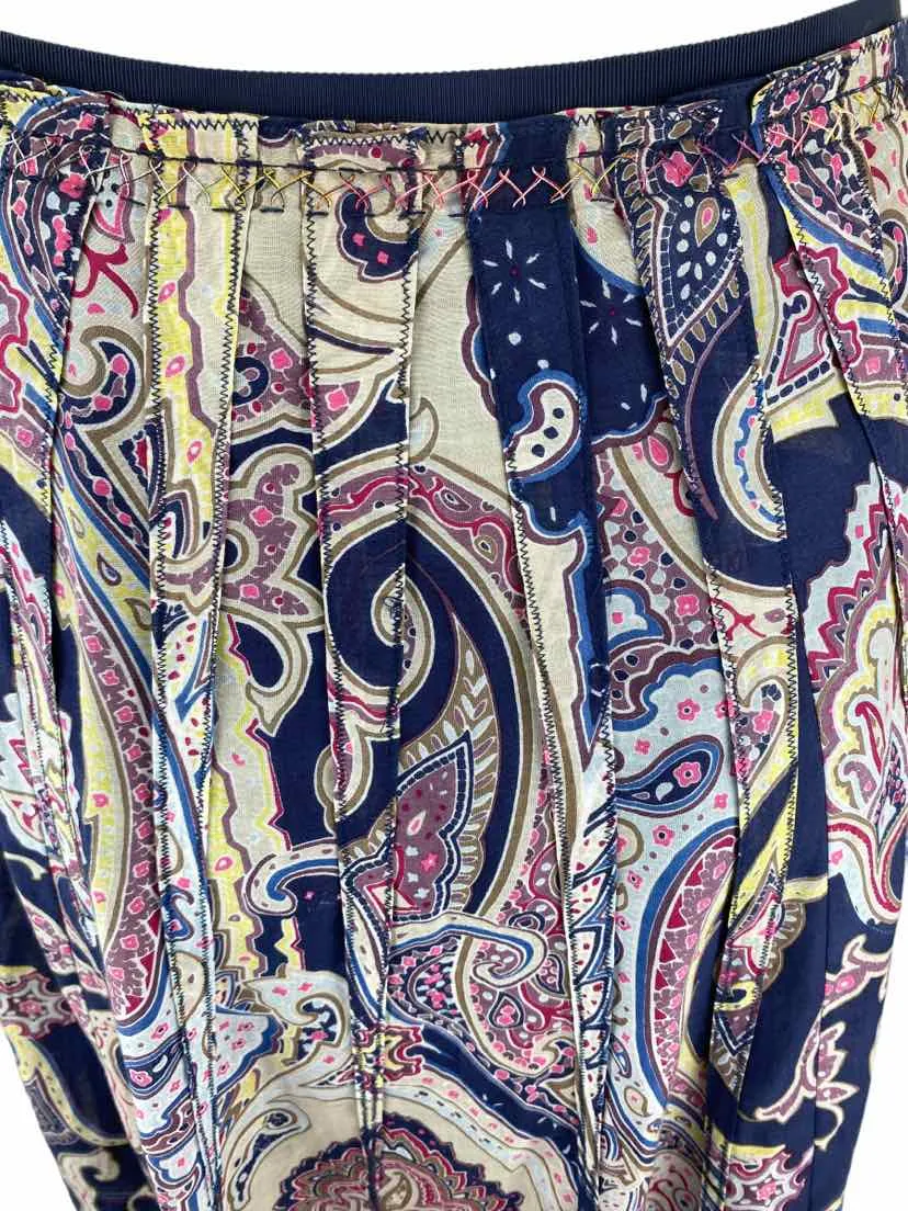 Elie Tahari Women's Paisley Skirt Navy/Multi Size 2-4