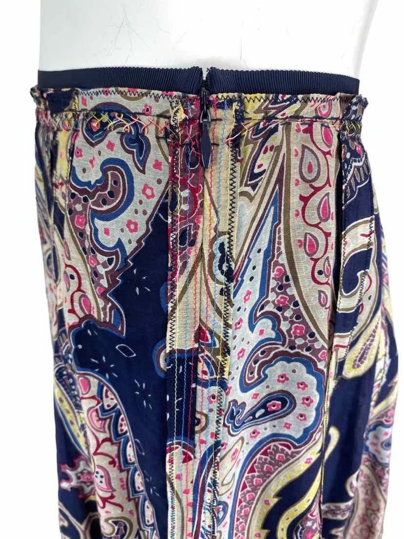 Elie Tahari Women's Paisley Skirt Navy/Multi Size 2-4