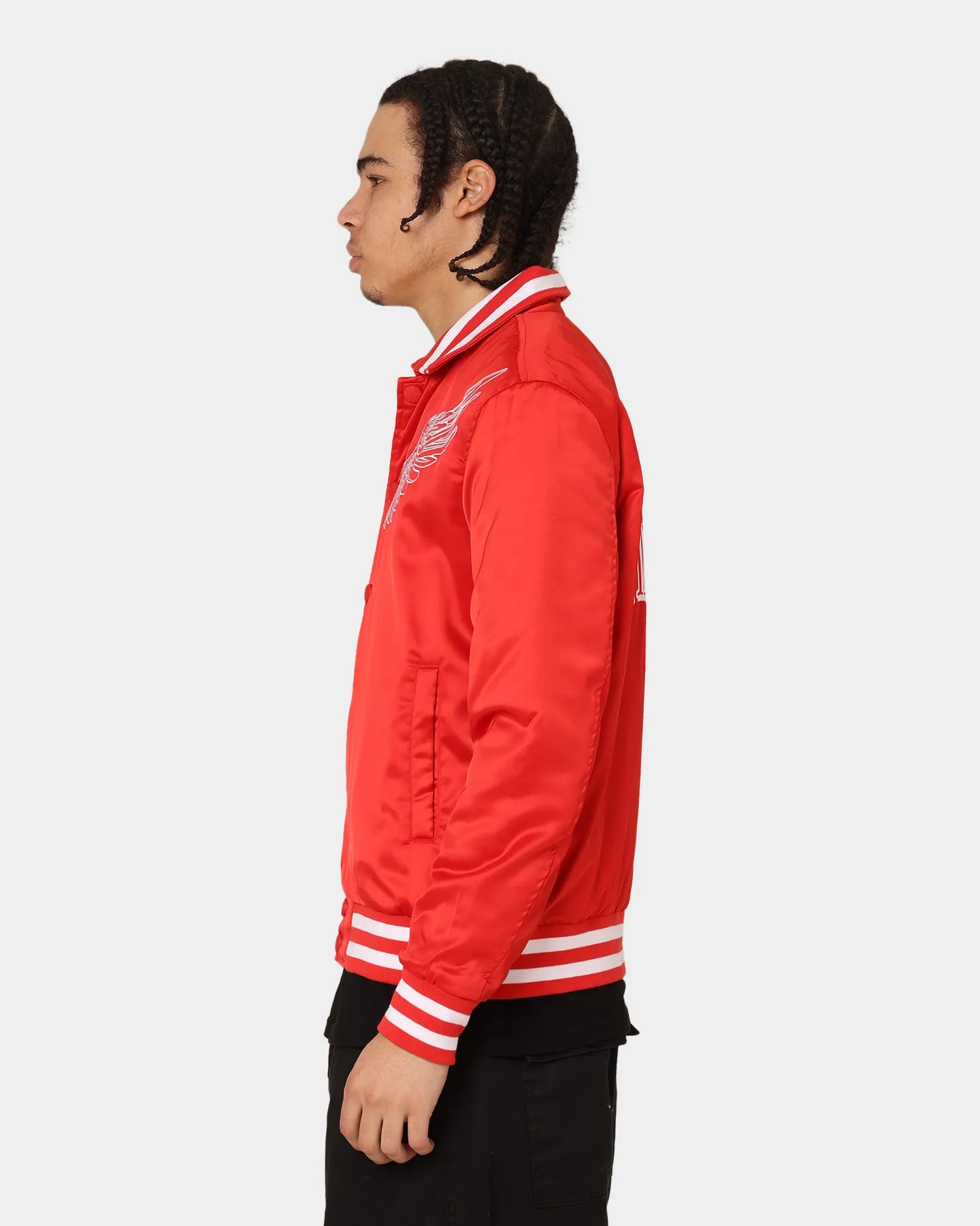 En Noir Inc Midnight Satin Jacket Red