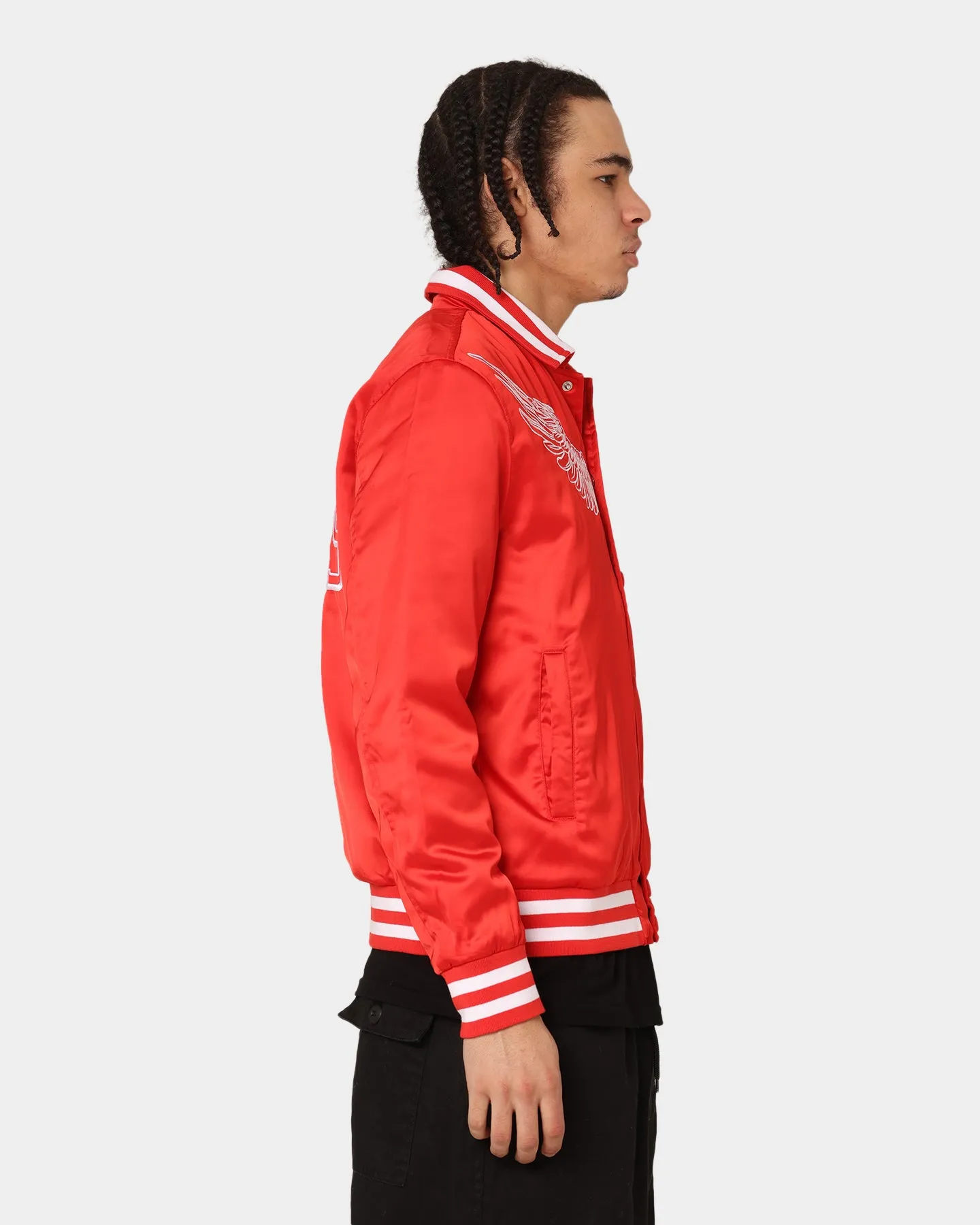 En Noir Inc Midnight Satin Jacket Red