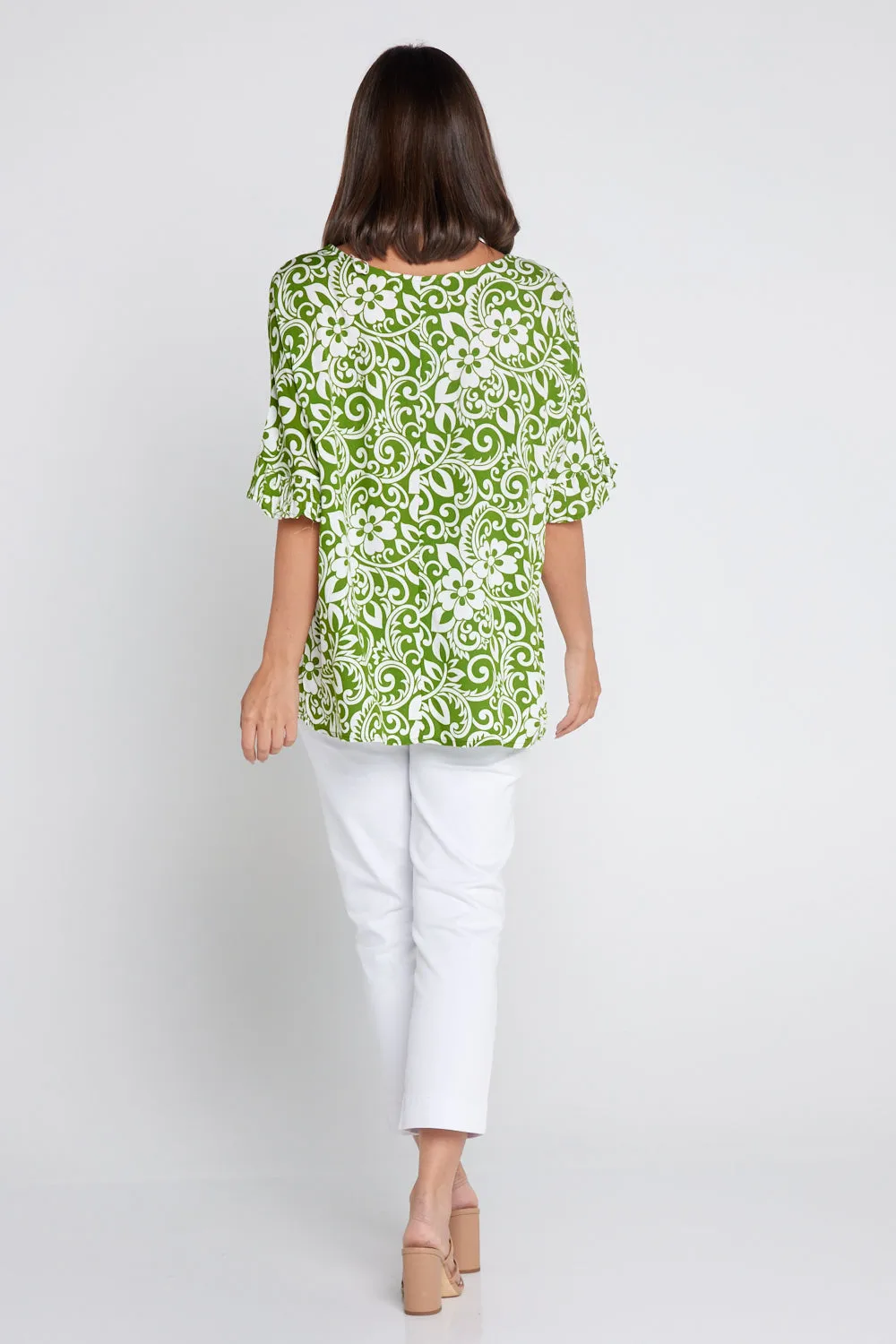 Farren Top - Green Print