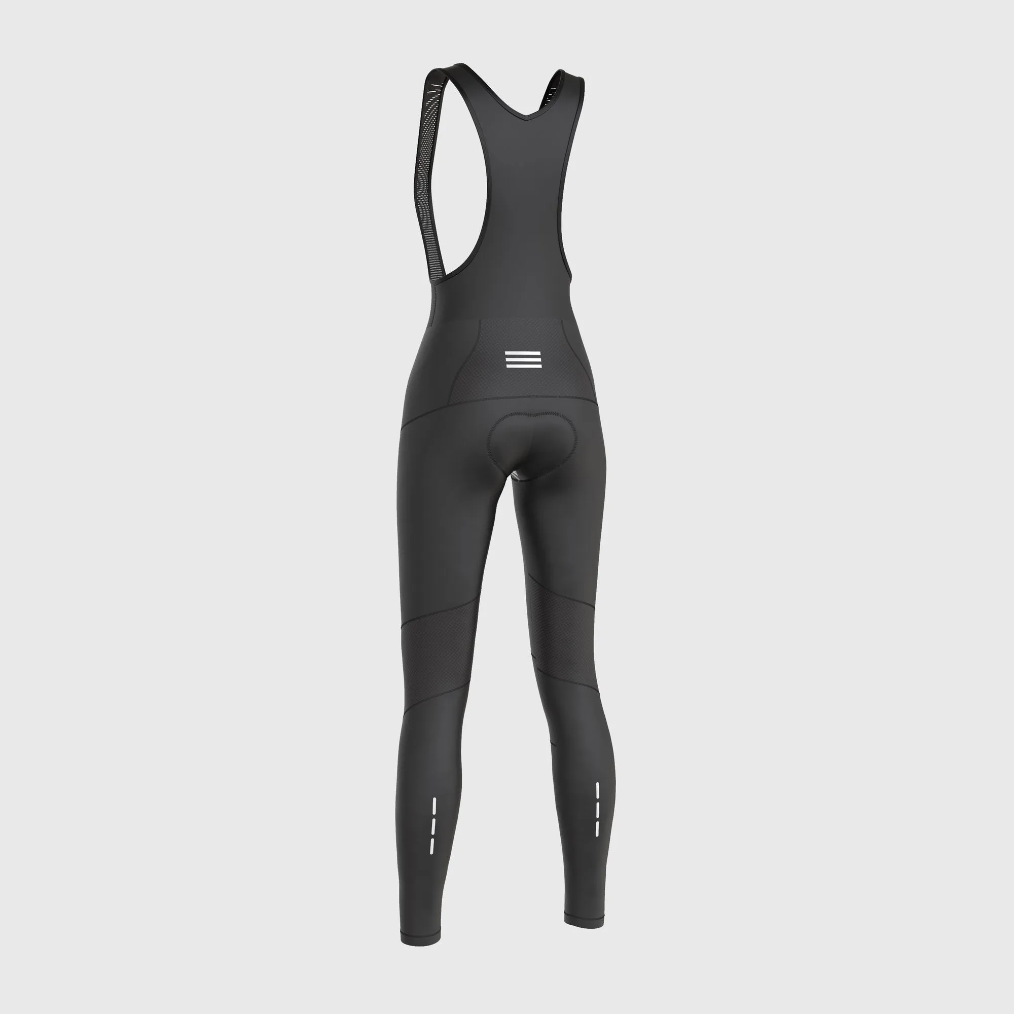 Fdx Women's & Girl's Set Duo Thermal Super Roubaix Black / Grey Long Sleeve Cycling Jersey & Bib Tights