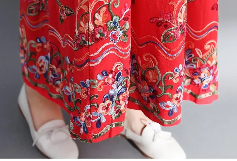 Floral Embroidered Modern Chinese Dress