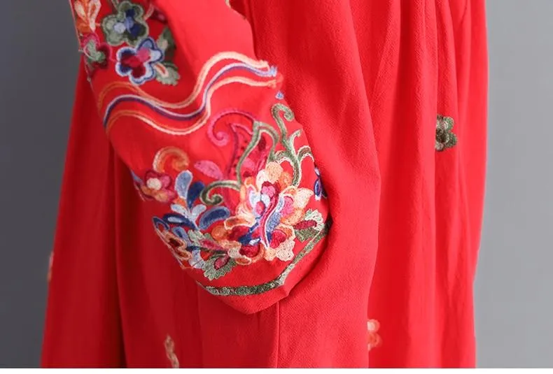 Floral Embroidered Modern Chinese Dress