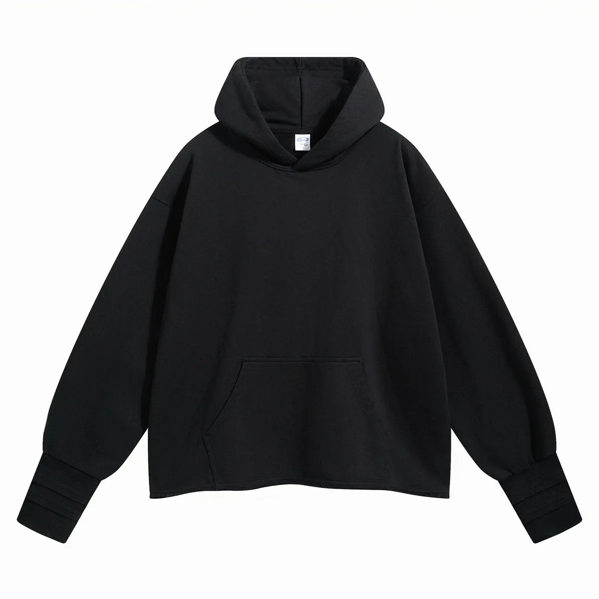 Folded Thread Hand-Sleeve Hoodie