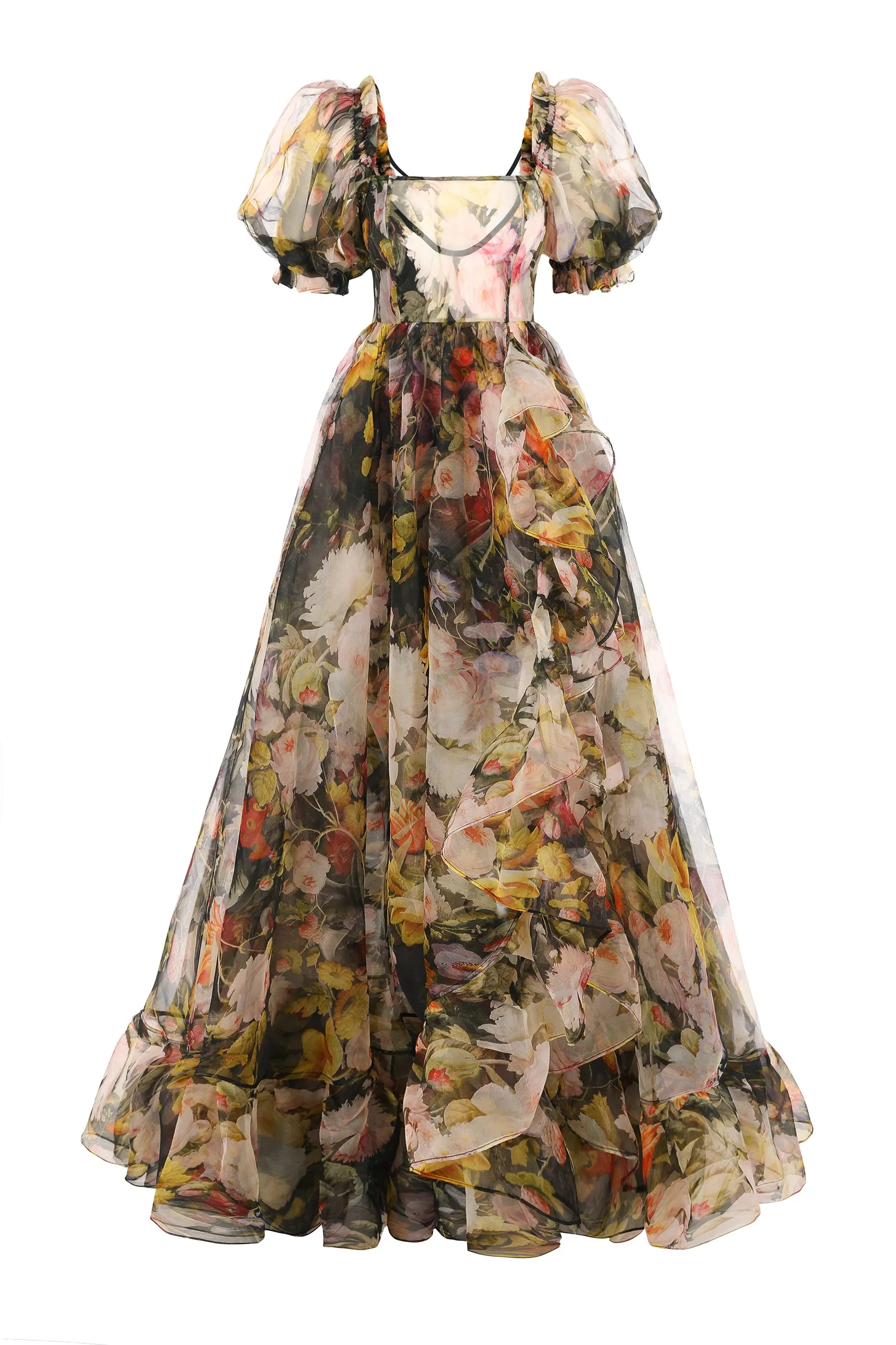 Fête des Fleurs Sheer Delight Ruffle Gown